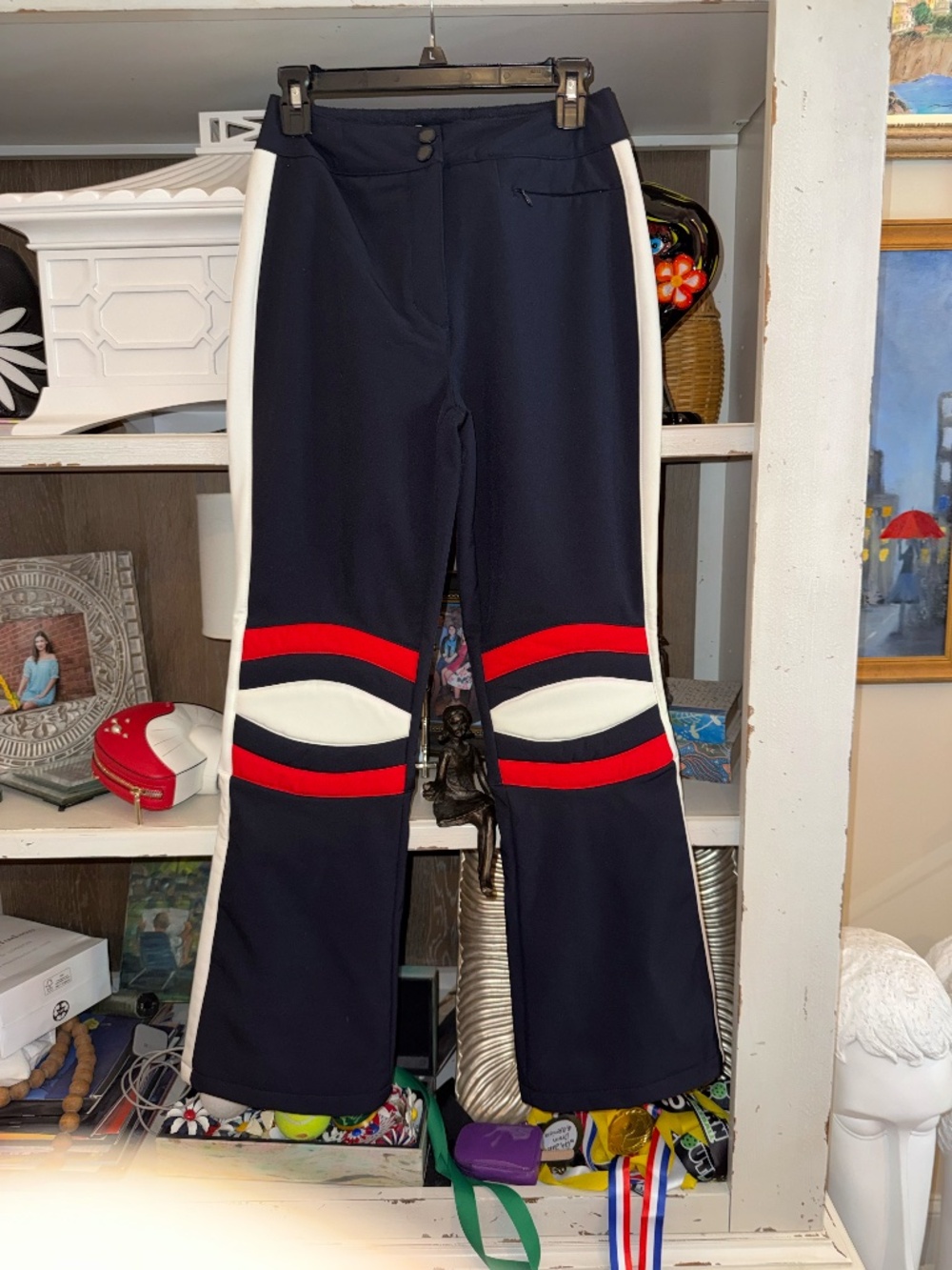 We Norwegians Small S Solo ski pants navy blue retro red white - Picture 3 of 8